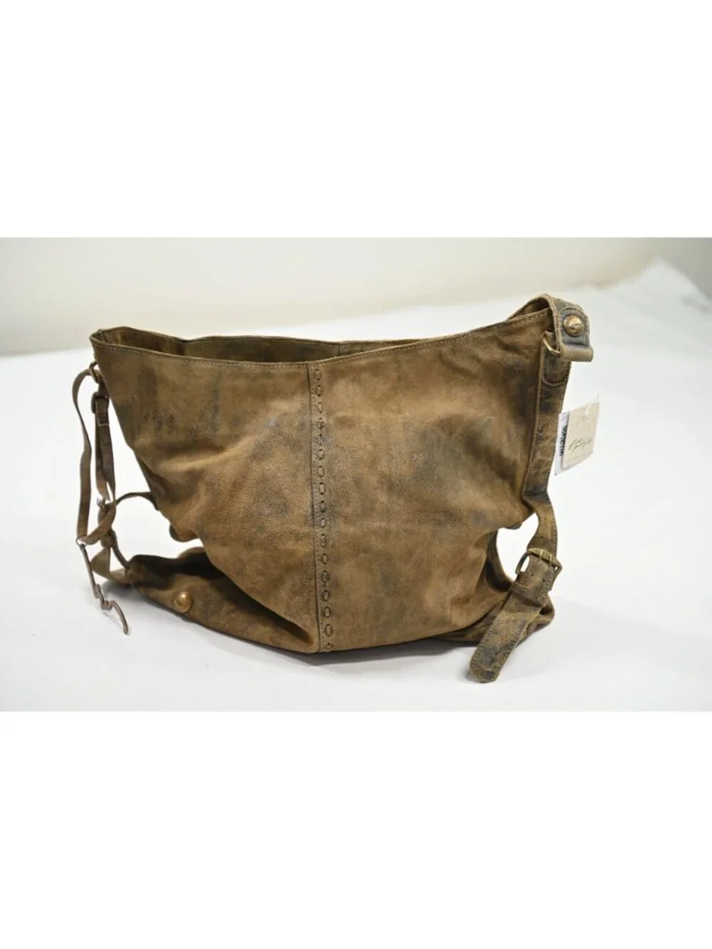 Free People We The Free Dallas Distressed Lea Bag OB2314502 in Sandblast Khaki